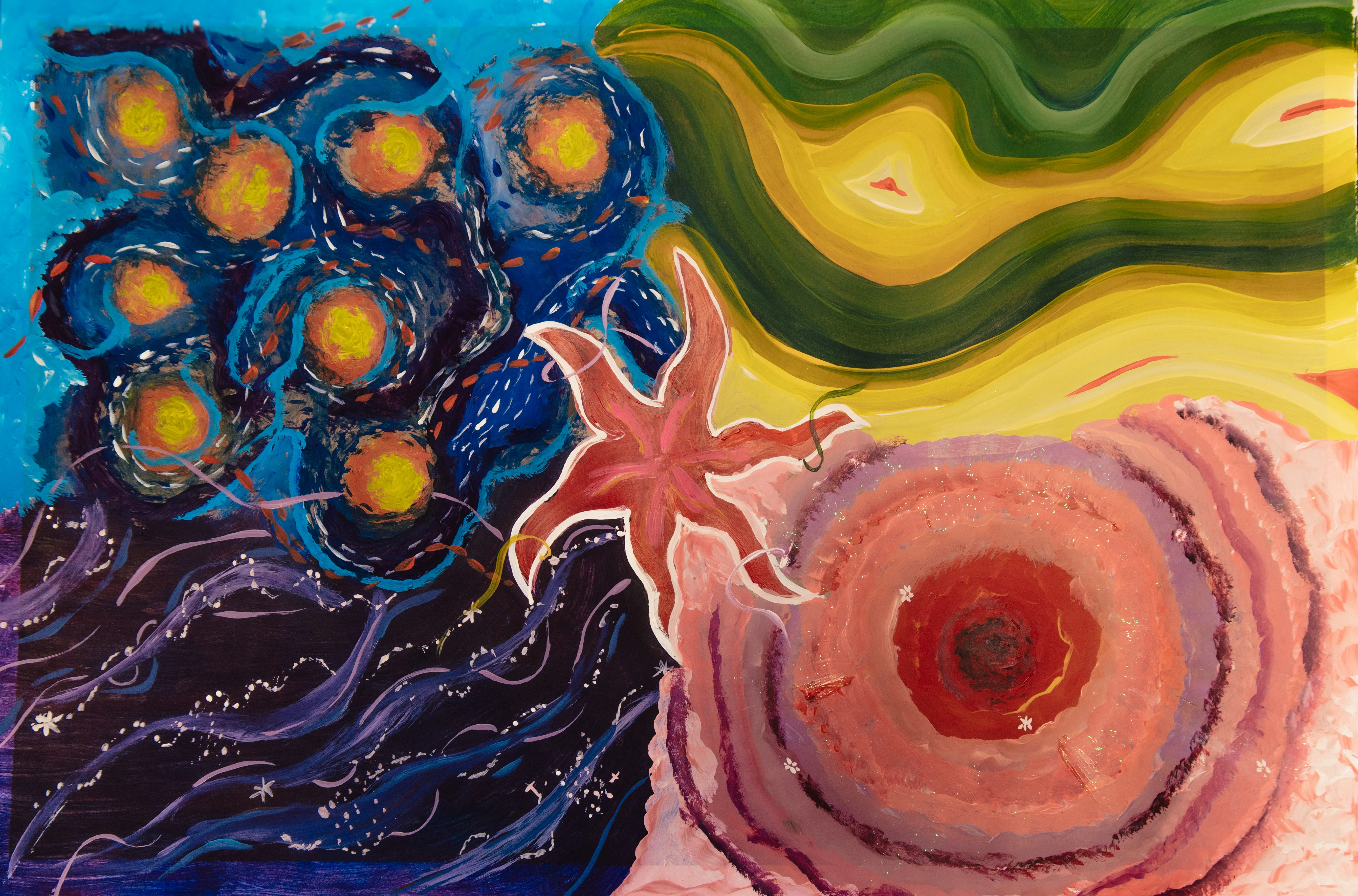 Pintura completa de la portada del álbum LIENZO