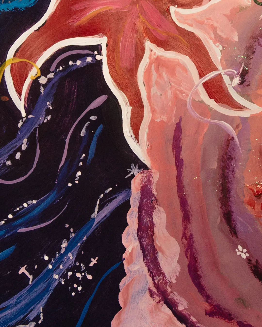 Portada de Si tú me lo permites. La estrella de mar roja abriéndose sobre olas y rosa.